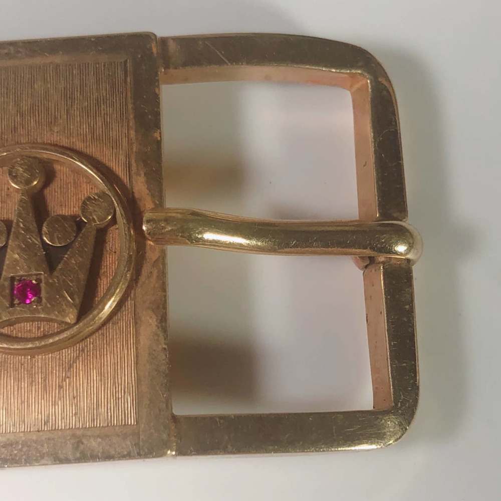 Vintage Simmons Karatclad Heavy Gold Plate Buckle - image 4